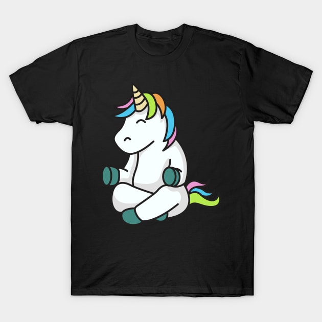 Yoga Unicorn T-Shirt Meditation And Fitness Lover Tee T-Shirt by Franja